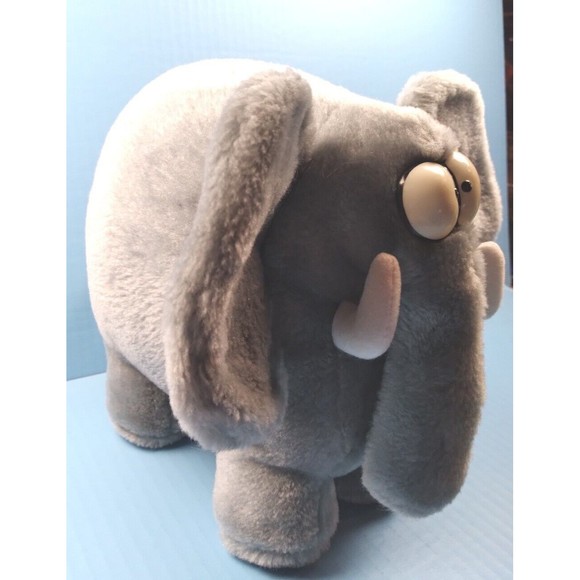 Vtg EUGENE Gray Standing Elephant Animal Crackers 24K Company 9" Plush Toy EC - Picture 2 of 8
